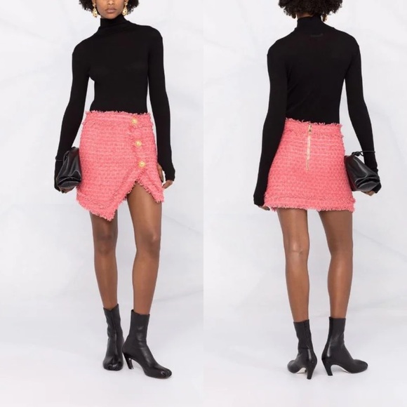NWT Balmain Textured Tweed Mini Skirt - Picture 2 of 11
